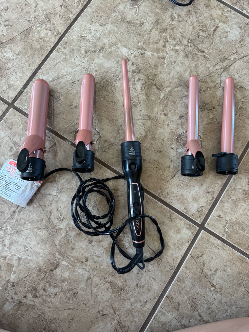 Curling Wand Set with Interchangeable Rose Gold Barrels